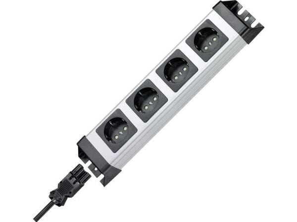 Kopp POWERversal, Sisätila, Tyyppi F, IP20, Musta, Harmaa, 4 AC-pistorasia(a), 3600 W