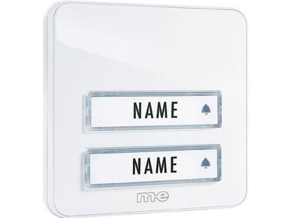 M-E MODERN-ELECTRONICS ringklockknapp KTA 2 familjer vit (KTA-2 W)