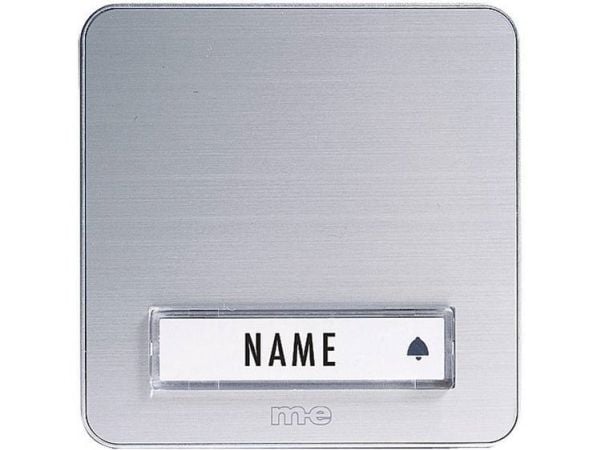 M-E MODERN-ELECTRONICS Klokkeplate 1gang KTA-1 A/S Sølv 12 V/1 A (KTA-1 A/S)