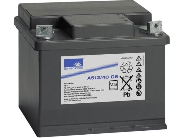 GNB Sonnenschein A512/40 G6 Blybatteri 12 V 40 Ah Bly-gel (B x H x D) 210 x 175 x 175 mm M6-skrueforbindelse Vedlikeholdsfritt, VDS-sertifisert