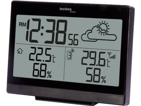 Technoline WS 9252, Svart, Inne hygrometer, Inne Termometer, Utendørs Fuktighetsmåler, Utendørs Barometer, Hygrometer, Termometer, Hygrometer, Term...