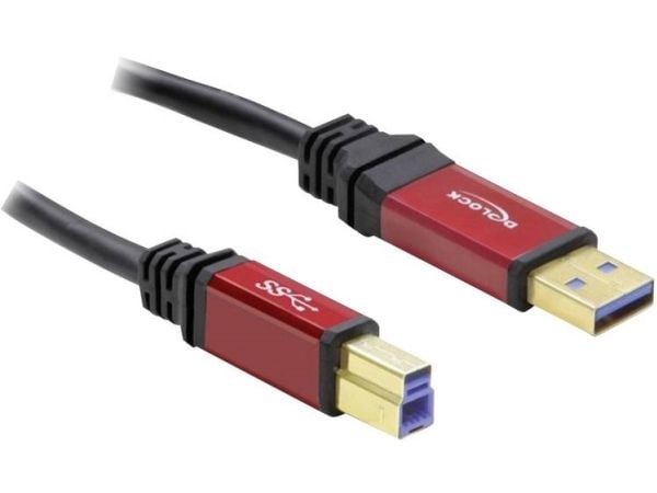 Delock Premium - USB-kabel - USB typ A (hane) till USB Type B (hane) - USB 3.0 - 1 m - svart