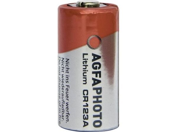 AgfaPhoto CR123A, Kertakäyttöinen akku, Litium, 3 V, 1300 mAh, Harmaa, Punainen