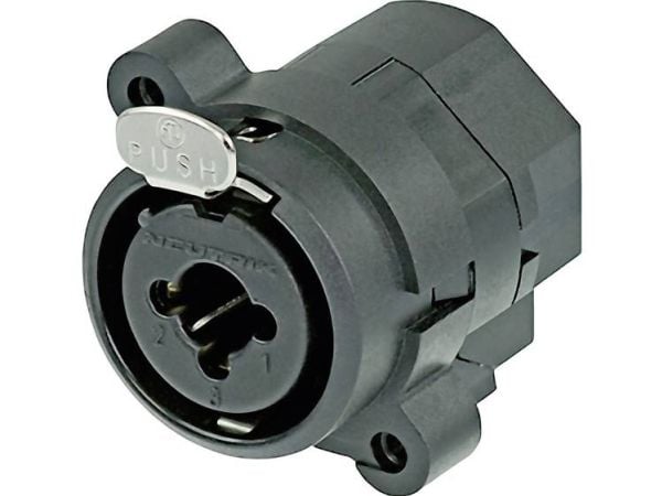 Neutrik NCJ9FI-H, XLR, Sort, Nikkel/gull, 1500 V, 20 mO, 50 V