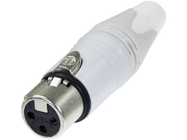 Neutrik NC3FXX-WT, XLR, Svart, Rustfritt stål, Hvit, Bronse, Polyamid, Polyoksymetylen (POM), Polyurethan, Zink, IP40, 2,5 mm², 1,5 V