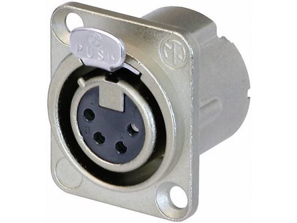 Neutrik NC4FD-LX, XLR, Sølv, Polyamid, Stål, Sølv/nikkel, IP40, 50 V