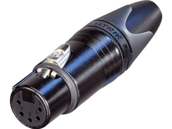 Neutrik NC5FXX-B, XLR, Sort, Nikkel/gull, IP40, 1 mm², 1500 V