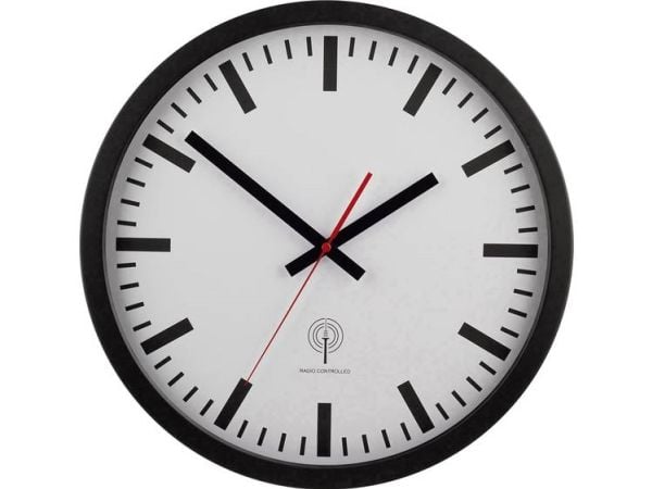 EUROTIME 56862 radioveggur 40 cm sort