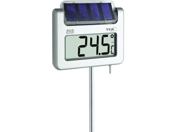 TFA Dostmann Avenue Solar Garten-Thermometer Sølv