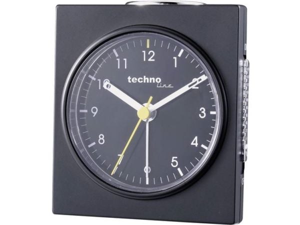 Technoline Modell Q, Quartz vekkerklokke, Svart, Analog, 76 mm, 85 mm, 47 mm