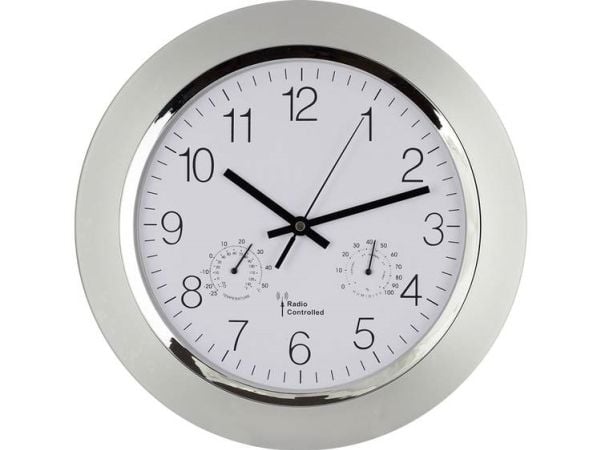 EUROTIME 56004 radioveggur 34 cm x 50 mm sølv