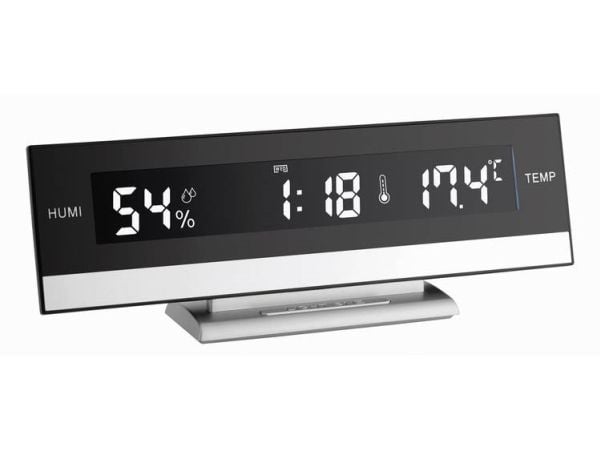 TFA-Dostmann 60.2011, Digital vekkerklokke, Sort, Sølv, LED, AAA, 245 mm, 88 mm