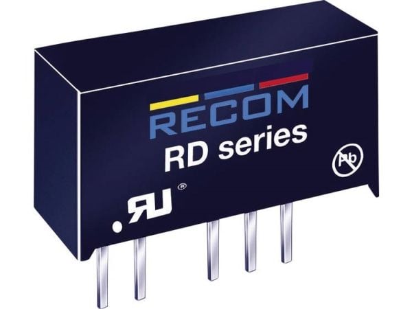 RECOM RD-2415D DC/DC-muunnin, piirilevy 24 V/DC 15 V/DC, -15 V/DC 66 mA 2 W Lähtöjen lukumäärä: 2 x