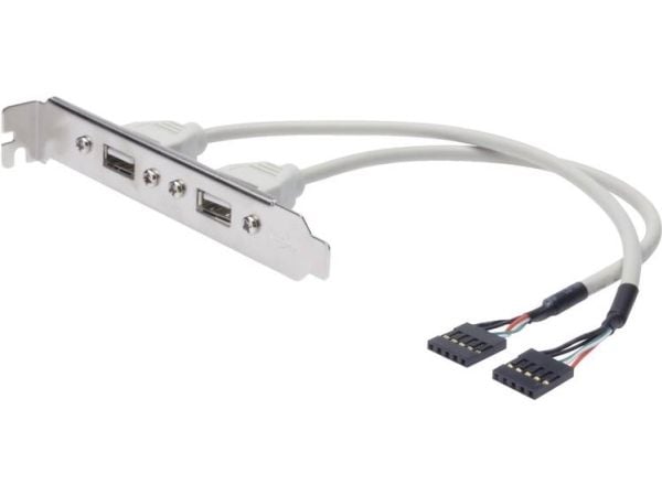 ASSMANN - USB-panel - 5 pin i linje (hunn) til USB (hunn) - 25 cm - beige