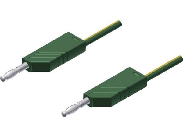 SKS Hirschmann MLN 25/2,5 Prøveledning [Lamelstik 4 mm - Lamelstik 4 mm] 25.00 cm Gulgrøn