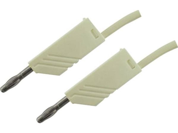 SKS Hirschmann MLN 100/2,5 WS Prøveledning [Lamelstik 4 mm - Lamelstik 4 mm] 1.00 m Hvid 1 stk