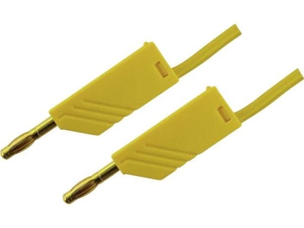 SKS Hirschmann MLN 100/2,5 GE Prøveledning [Lamelstik 4 mm - Lamelstik 4 mm] 1.00 m Gul