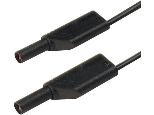SKS Hirschmann MLS WS 50/1 sw Säkerhetsprovledning [Lamellanslutning 4 mm - Lamellanslutning 4 mm] 0,50 m Svart 1 st