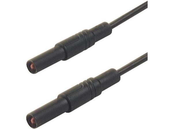 SKS Hirschmann MLS GG 200/2,5 sw Säkerhetsprovledning [Lamellanslutning 4 mm - Lamellanslutning 4 mm] 2,00 m Svart 1 st