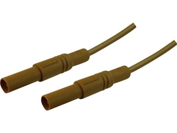 SKS Hirschmann MLS GG 200/2,5 Turvatestausjohto [lamellipistoke 4 mm - lamellipistoke 4 mm] 2,00 m Ruskea