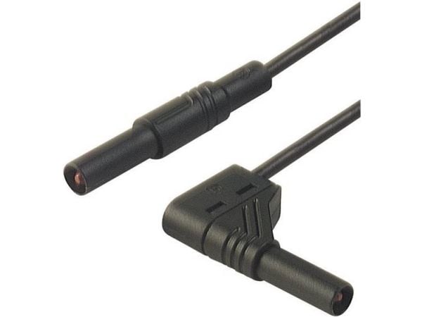 SKS Hirschmann MLS WG 50/2,5 sw Turvatestausjohto [lamellipistoke 4 mm - lamellipistoke 4 mm] 0,50 m Musta