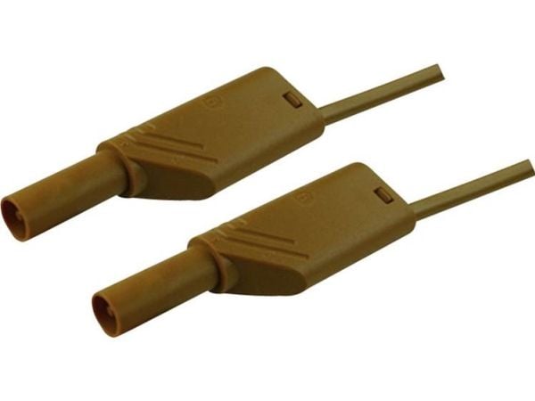 SKS Hirschmann MLS WS 50/2,5 Turvatestausjohto [Lamellipistoke 4 mm - Lamellipistoke 4 mm] 0,50 m Ruskea