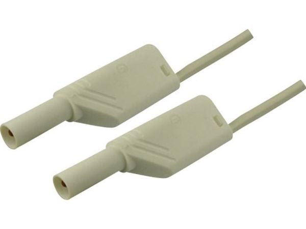 SKS Hirschmann MLS WS 100/2,5 Säkerhetsprovledning [Lamellanslutning 4 mm - Lamellanslutning 4 mm] 1,00 m Vit 1 st