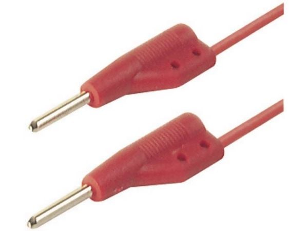 SKS Hirschmann MVL 2/25 rt Prøveledning [Stik 2 mm - Stik 2 mm] 25.00 cm Rød