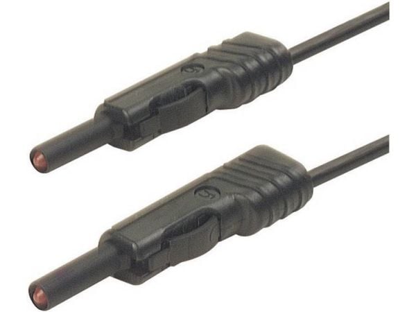 SKS Hirschmann MLB 25/1 V sw Prøveledning [Lamelstik 4 mm - Lamelstik 4 mm] 25.00 cm Sort 1 stk