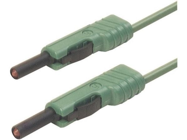 SKS Hirschmann MLB 200/1 V gn Testledning [Lamellanslutning 4 mm - Lamellanslutning 4 mm] 2,00 m Grön 1 st