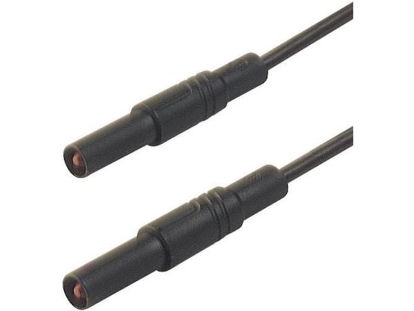 SKS Hirschmann MLS SIL GG 200/1 Turvatestausjohto [Lamellipistoke 4 mm - Lamellipistoke 4 mm] 2,00 m Musta 1 kpl 1 kpl