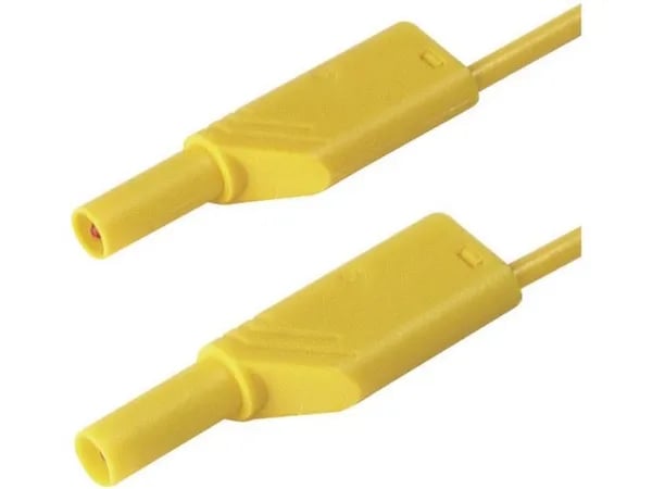 SKS Hirschmann MLS SIL WS 50/1 Turvatestausjohto [Lamellipistoke 4 mm - Lamellipistoke 4 mm] 0,50 m Keltainen