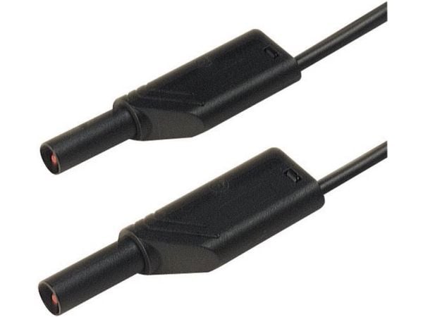 SKS Hirschmann MLS SIL WS 100/1 Turvatestausjohto [Lamellipistoke 4 mm - Lamellipistoke 4 mm] 1,00 m Musta 1 kpl 1 kpl