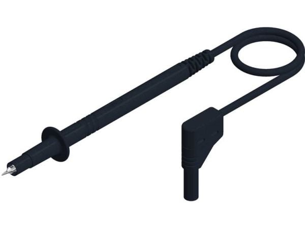 SKS Hirschmann PL 2600 SIL S WS Turvatestijohto [Lamellipistoke 4 mm - Testikärki] 1,00 m Musta 1 kpl 1 kpl
