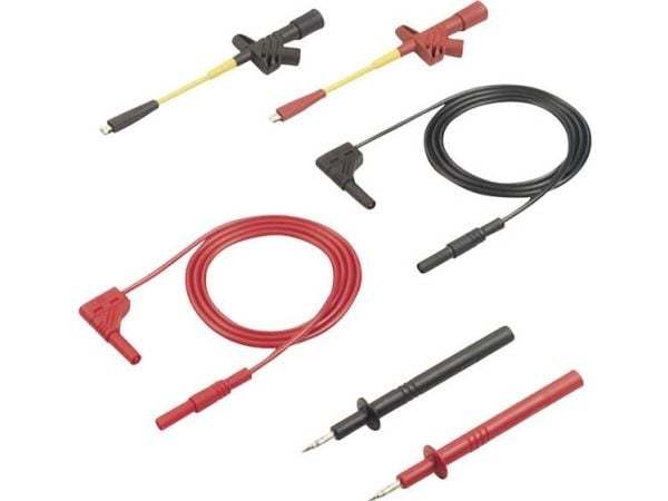 SKS Hirschmann MMS 2010 Turvatestausjohtosarja [Lamellipistoke 4 mm - Lamellipistoke 4 mm] 1,00 m Musta, punainen 1 kpl 1 kpl