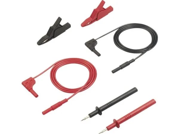 SKS Hirschmann MMS 2020 Turvatestausjohtosarja [Lamellipistoke 4 mm - Lamellipistoke 4 mm] 1,00 m Musta, punainen