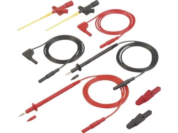 SKS Hirschmann MMS 2040 Turvatestausjohtosarja [Lamellipistoke 4 mm - Lamellipistoke 4 mm, testikärki] 1,00 m Musta, punainen