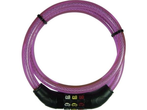 Security Plus CSL80Pink vaierlås rosa kombinasjonslås med symboler