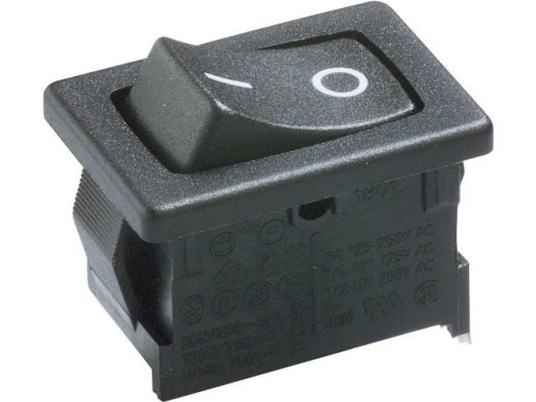 Marquardt 1801.6115 Keinukytkin 1801.6115 250 V/AC 6 A 1 x Off/On IP40 Klikkaava 1 kpl 1 kpl