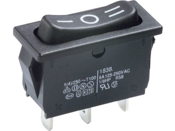 Marquardt Vippbrytare 1838.1509 250 V/AC 6 A 1 x On/Off/On IP40 Klickande/0/Clickande 1 st