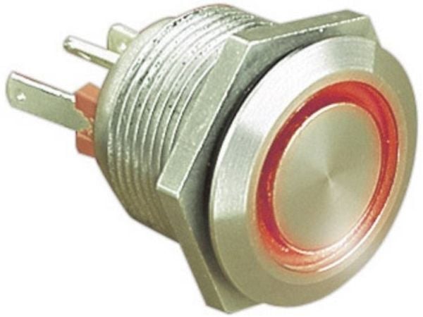 Bulgin MPI002/28/RD Kiinteä painike 24 V/DC 0,05 A 1 x Pois päältä/(Päälle) Kosketus Punainen (Ø x L) 22 mm x 32,7 mm IP66 1 kpl