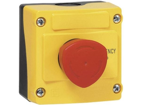 BACO LBX10410 Nød-sluk-knap, Slagkontakt (paddehat-formet) i kabinettet 240 V/AC 2.5 A 1 x brydekontakt IP66 1 stk