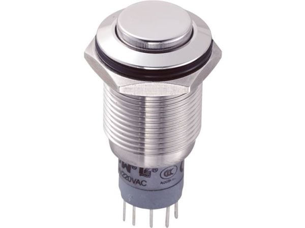 TRU COMPONENTS LAS2GQH-11/S/P Kiinteä painike 250 V/AC 3 A 1 x On/(On) Kosketus 1 kpl