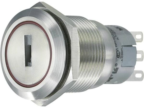 TRU COMPONENTS 701814 LAS1-AGQ-11Y/21 Ilkivallankestävä avainkytkin 250 V/AC 5 A 1 x On/On 1 x 90° IP40 1 kpl 1 kpl