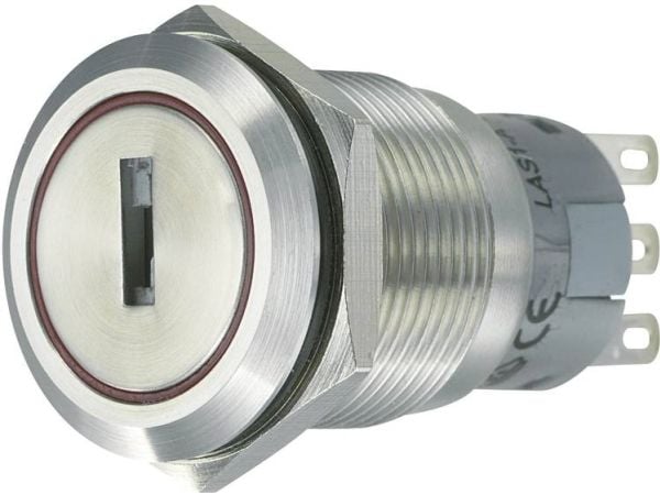 TRU COMPONENTS 701824 LAS1-AGQ-22Y/31 Ilkivallankestävä avainkytkin 250 V/AC 5 A 2 x On/Off/On 2 x 45° IP40 1 kpl 1 kpl