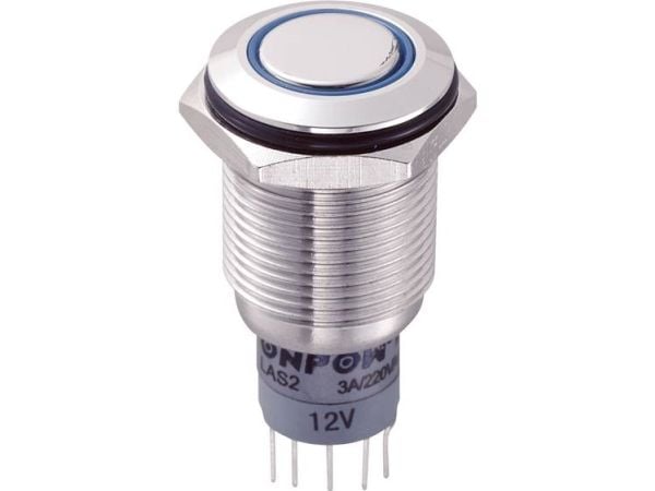 TRU COMPONENTS LAS2GQF-11ZE/B/12V/S/P Kiintojohdotettu painekytkin 250 V/AC 3 A 1 x On/On Naksahdus 1 kpl