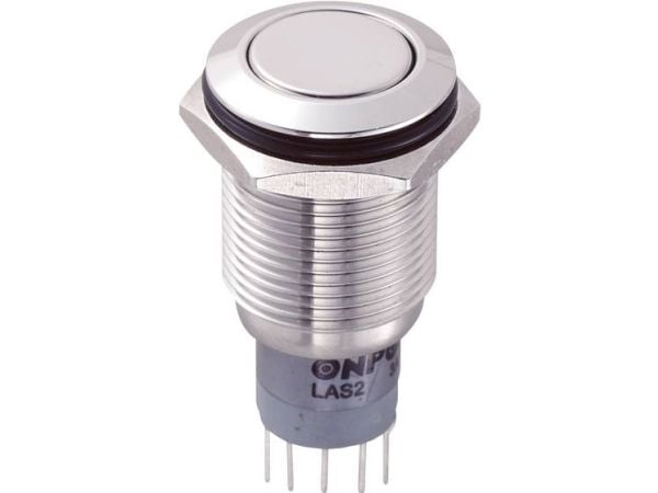 TRU COMPONENTS LAS2GQF-22/S/P Kiinteä painike 250 V/AC 3 A 2 x On/(On) Kosketus 1 kpl
