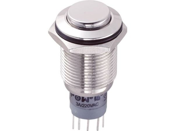 TRU COMPONENTS LAS2GQH-22Z/N/P Kestävä painonappi 250 V/AC 3 A 2 x On/On Napsautus IP67 1 kpl