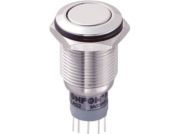 TRU COMPONENTS LAS2GQF-22Z/S/P Kestävä painonappi 250 V/AC 3 A 2 x On/On Napsautus IP67 1 kpl