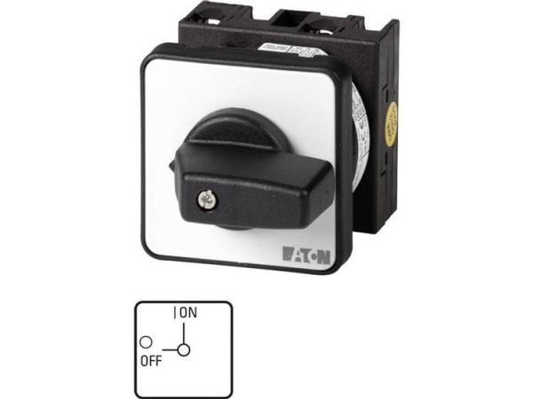 Eaton T0-1-102/E, Vipukytkin, 2P, Musta, Valkoinen, IP65, 48 mm, -25 - 50 °C